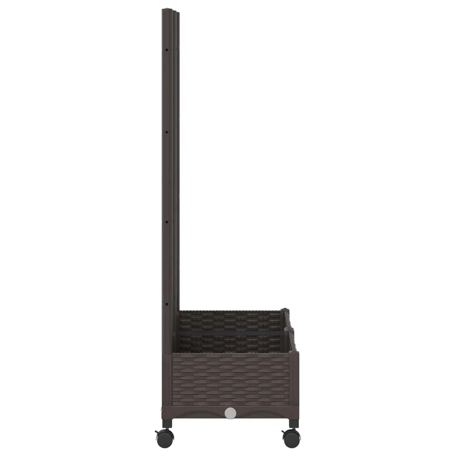 Bac de jardin avec treillis et roues Marron 80 x 40 x 131,5 cm - 4