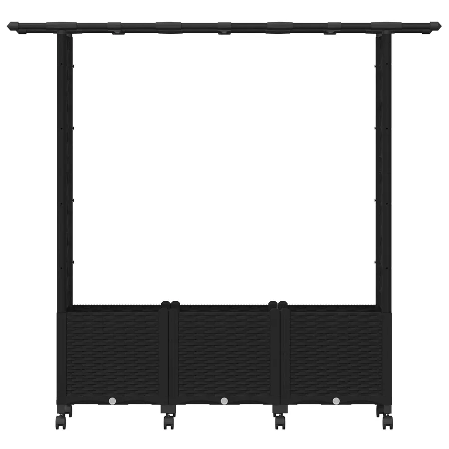 Lit Élevé avec Treillis et Toit Noir 162,5 x 40 x 142 cm PP - 4