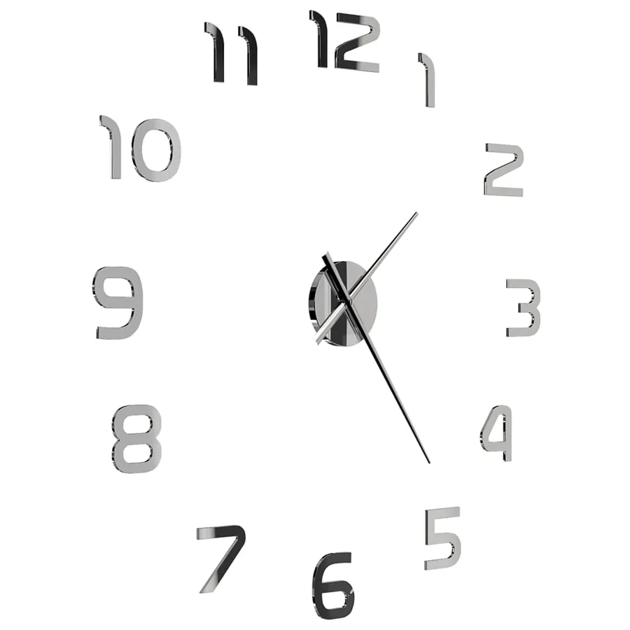 Horloge murale 3D Design moderne 100 cm XXL Argenté - 3