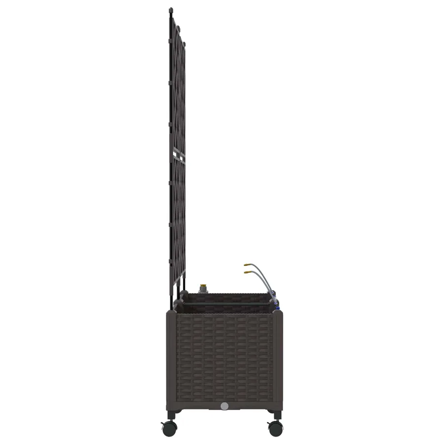 Porte-plante de jardin avec irrigation et roues 2 pc Marron PP - 3