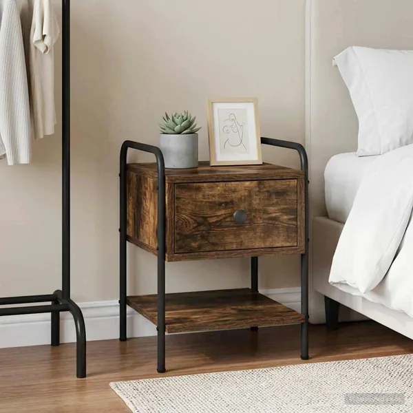 Table de chevet Chêne fumé Bois d'ingénierie