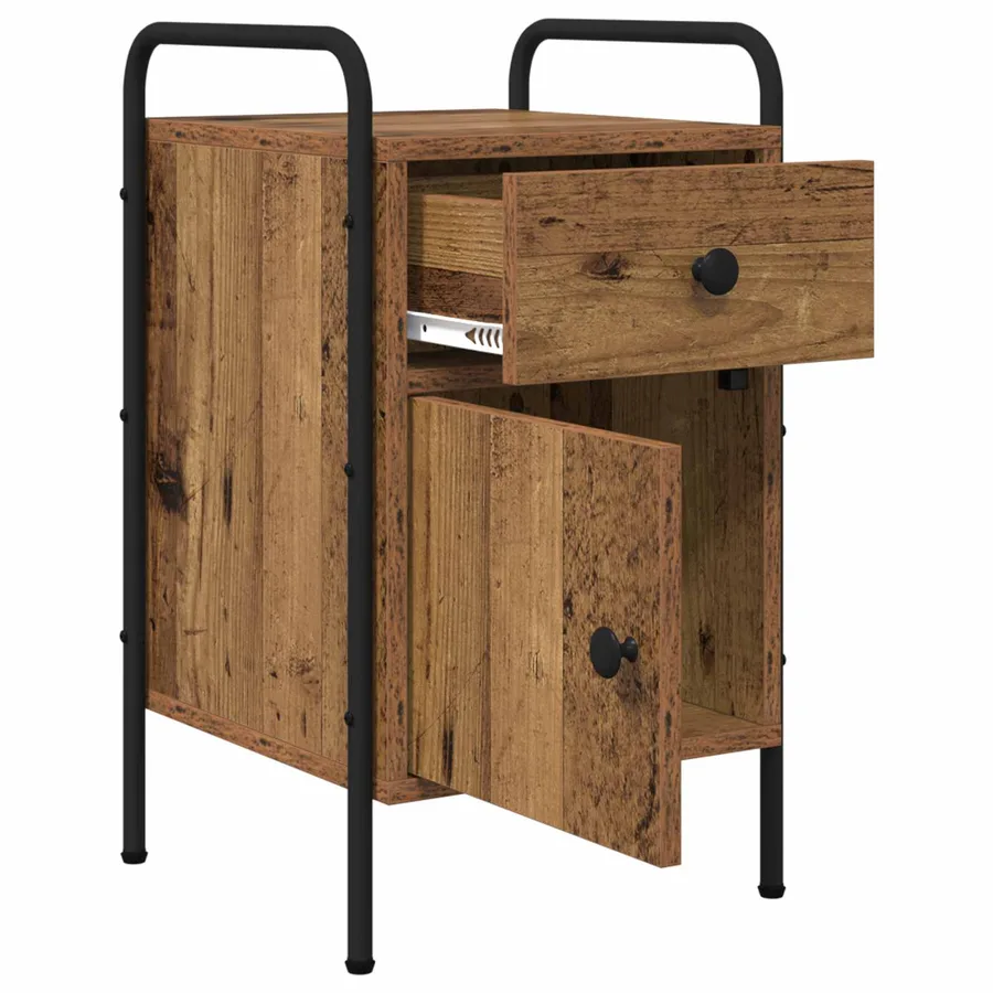Table de chevet 2 pc Bois ancien 35 x 36,5 x 61 cm - 4