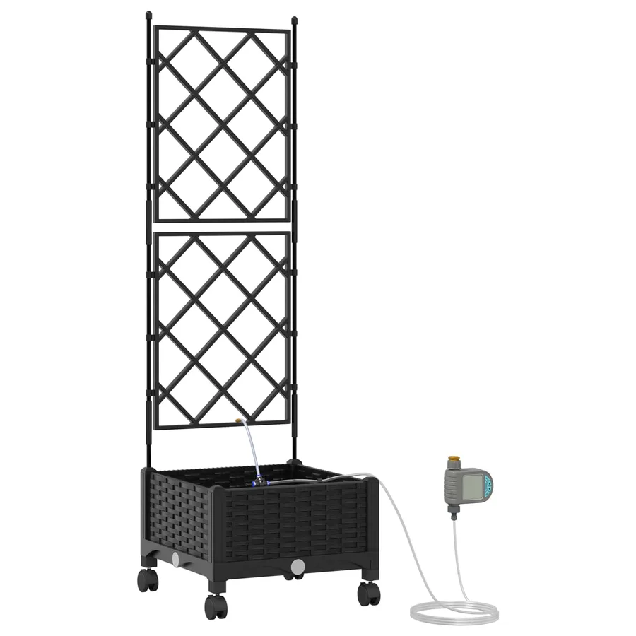 Porte-plante de jardin avec irrigation et roues Noir PP - 2