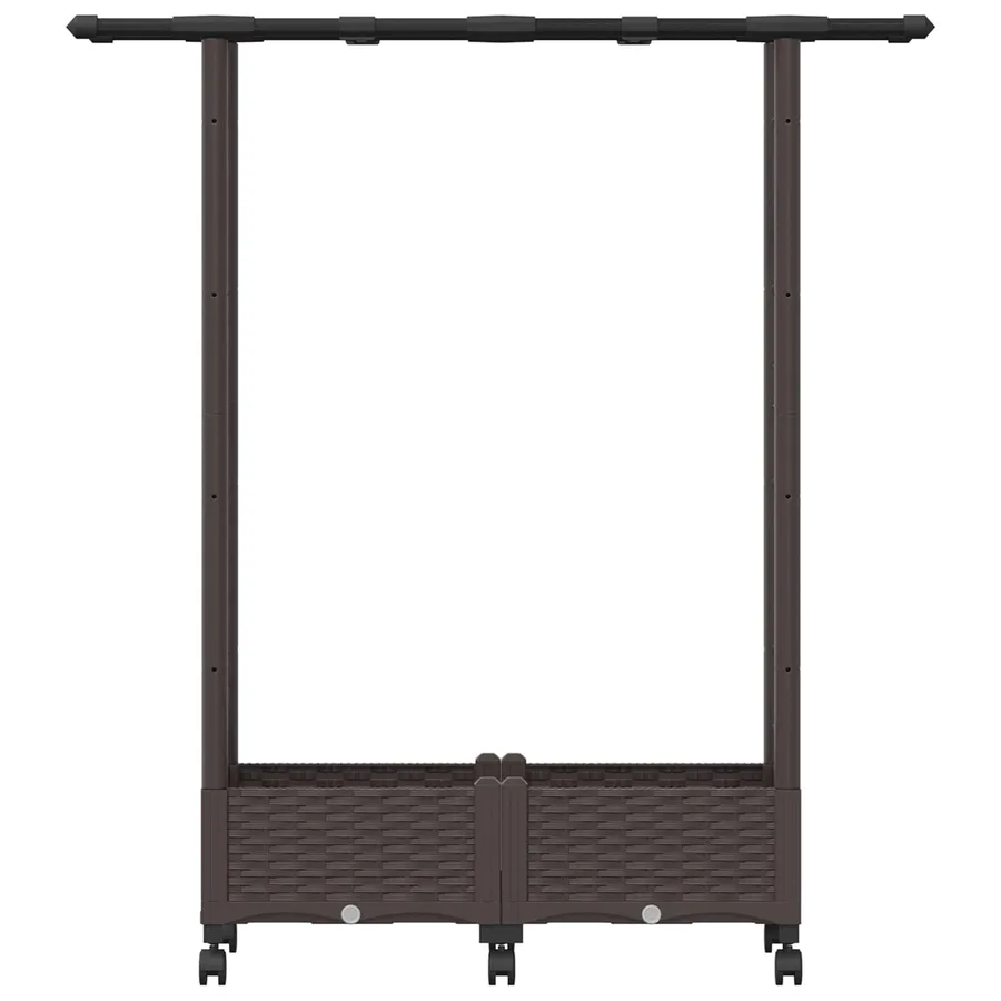 Lit Élevé avec Treillis et Toit Marron 122,5 x 40 x 127 cm PP - 4
