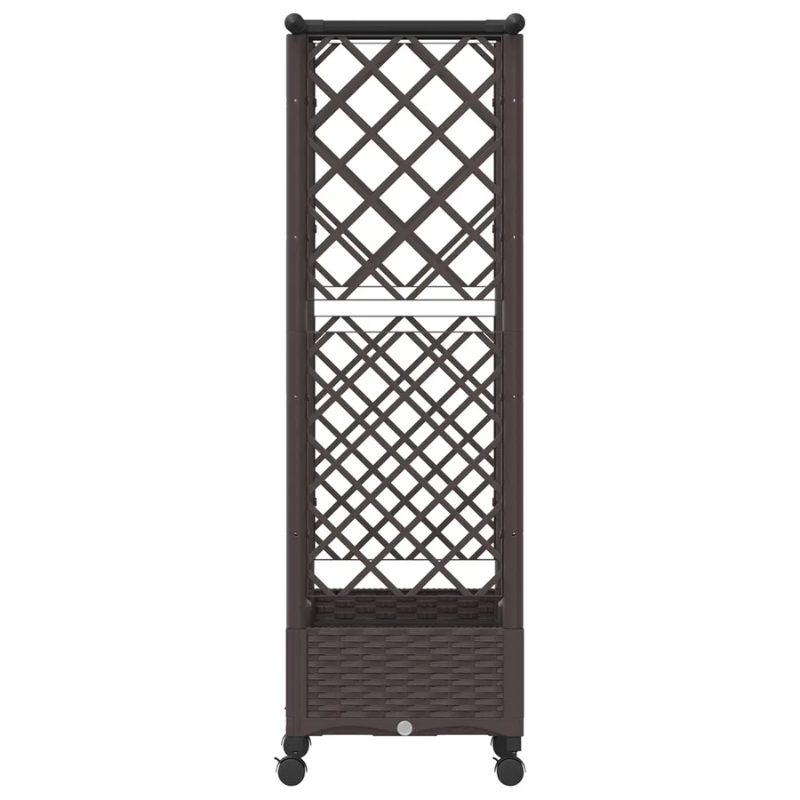 Lit Élevé avec Treillis et Toit Marron 122,5 x 40 x 127 cm PP - 5