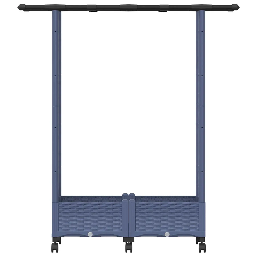 Lit Élevé avec Treillis et Toit Gris 122,5 x 40 x 127 cm PP - 4