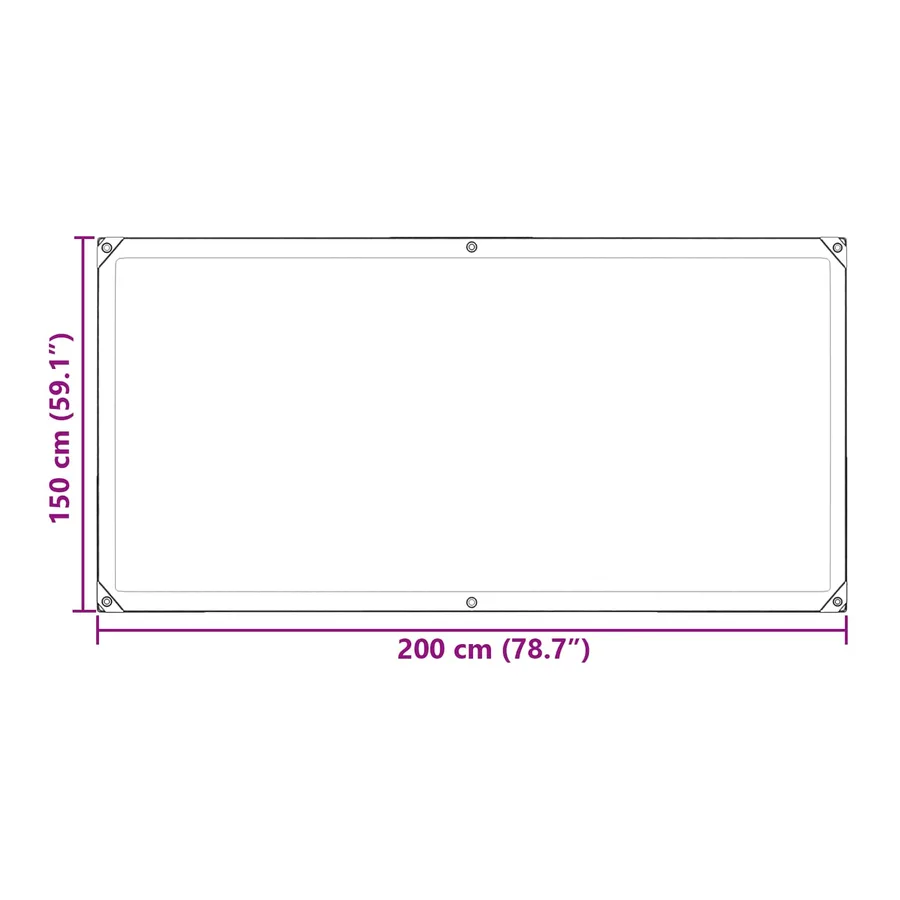 Bâche avec œillets Transparent 2 x 1,5 m Polyéthylène - 10