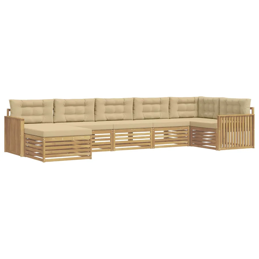 Ensemble de canapés d'extérieur 7 pc Blanc et Beige - 2