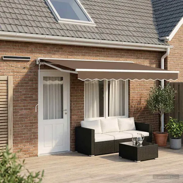 Auvent rétractable électrique Taupe 4,5 × 3,5 m
