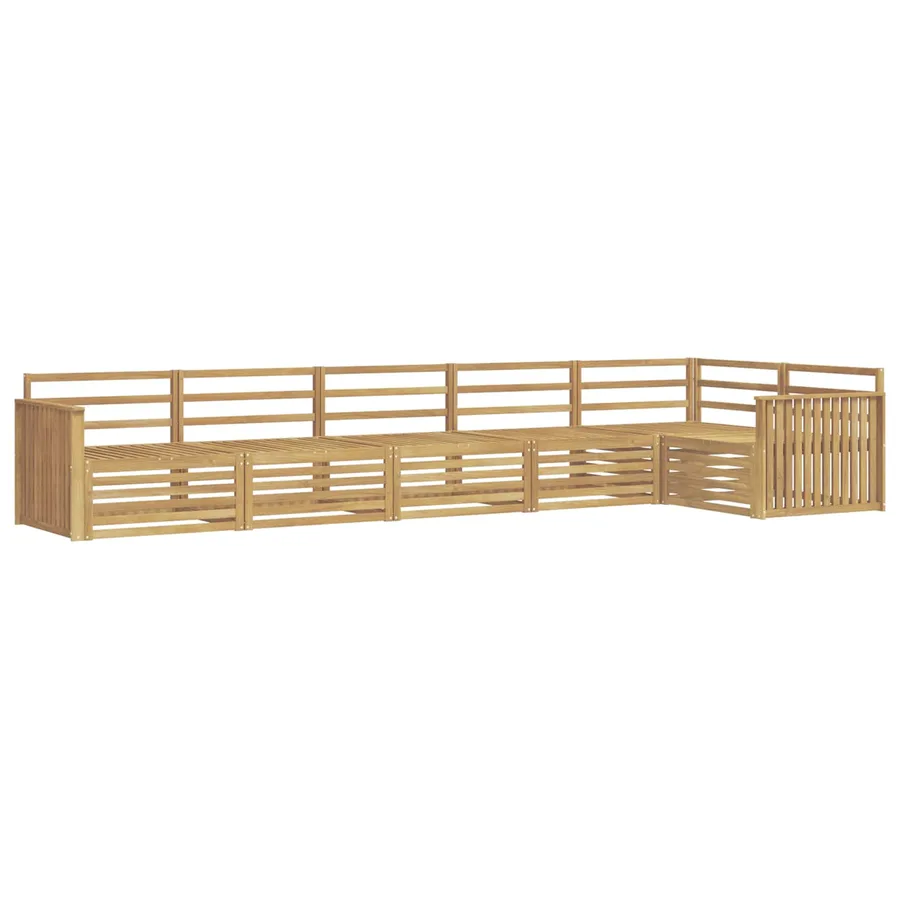Ensemble de canapés d'extérieur 6 pc Blanc Bois d'Acacia Massif - 2