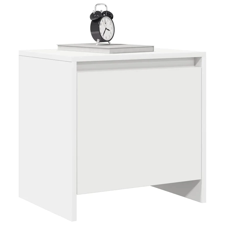 Table de chevet blanc 45x34x44,5 cm bois d’ingénierie - 4
