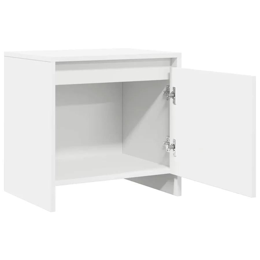 Table de chevet blanc 45x34x44,5 cm bois d’ingénierie - 5