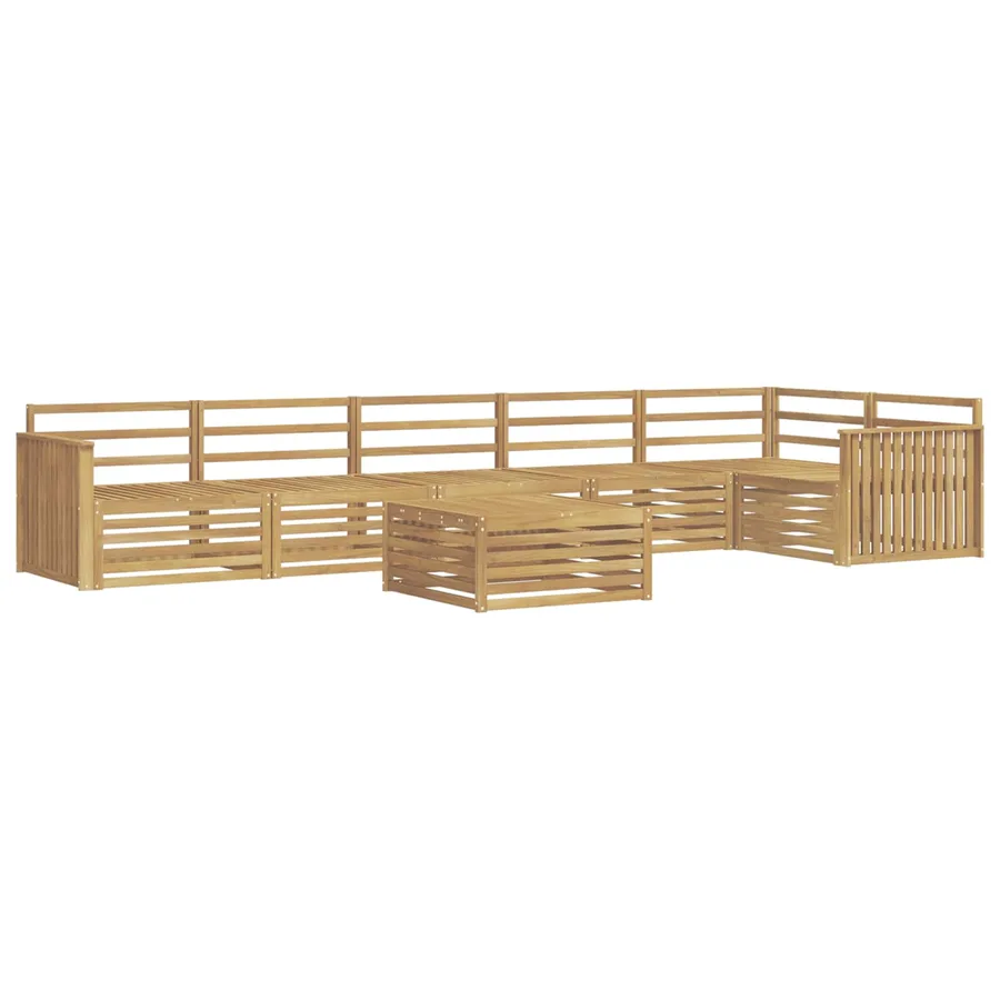 Ensemble de canapés d'extérieur 7 pc Blanc Bois d'Acacia Massif - 2