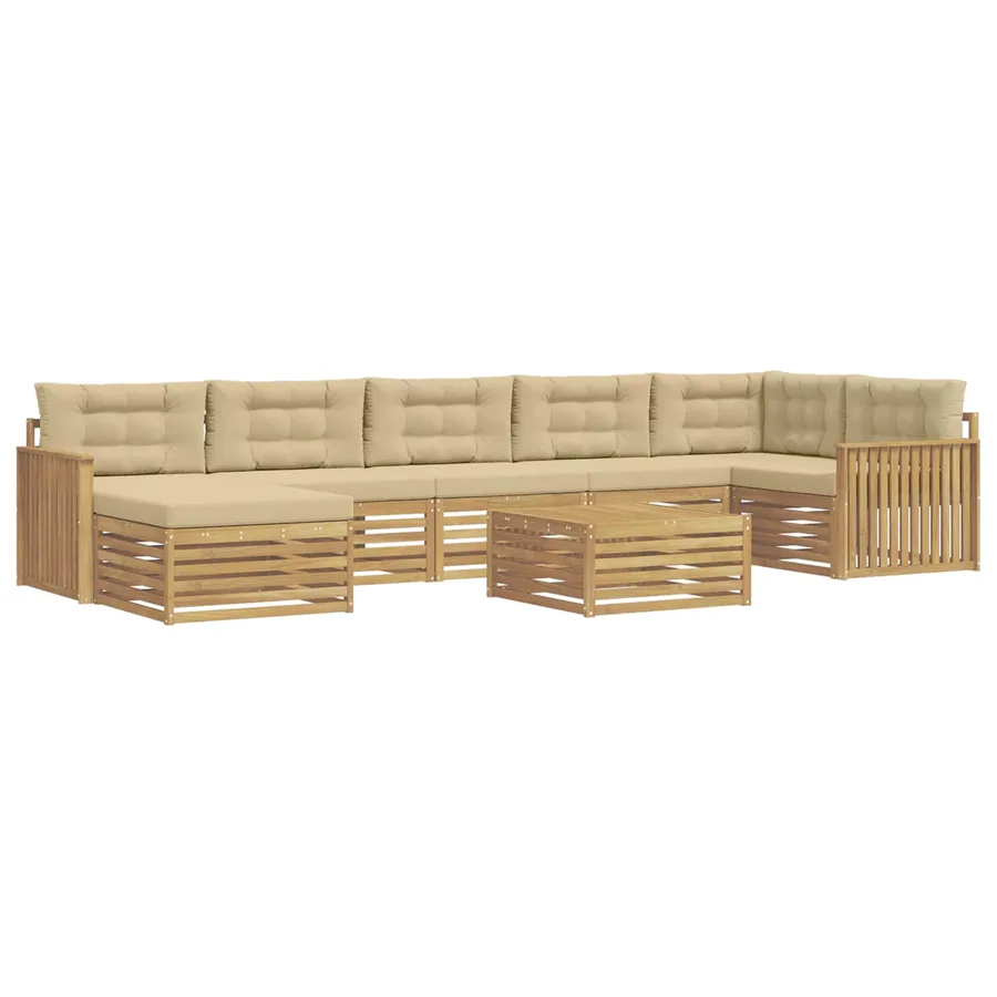 Ensemble de canapés d'extérieur 8 pc Blanc et Beige - 2