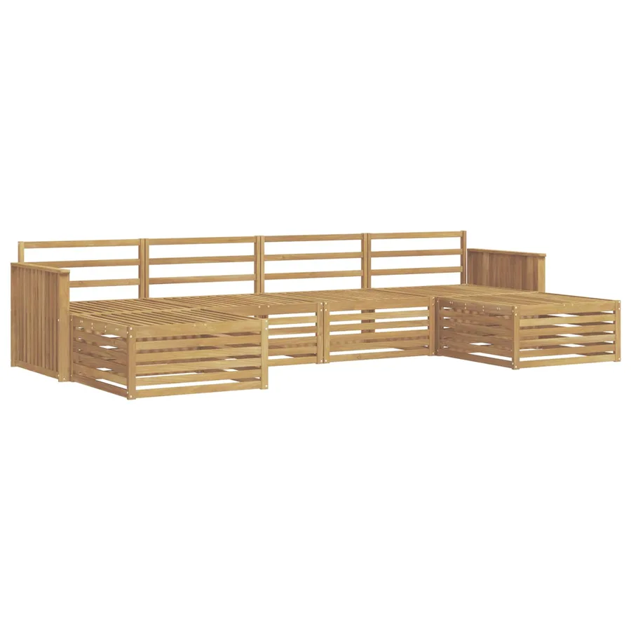 Ensemble de canapés d'extérieur 6 pc Blanc Bois d'Acacia Massif - 2