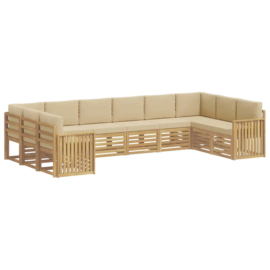 Ensemble de canapés d'extérieur 10 pcs Blanc et Beige - 2