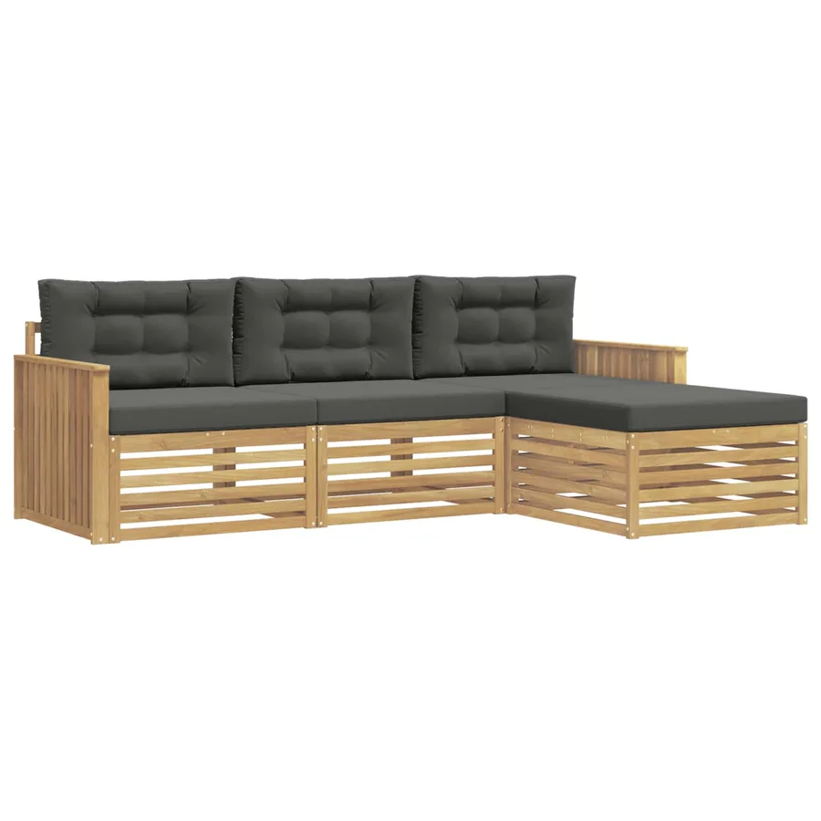 Ensemble de canapés d'extérieur 4 pc Blanc et anthracite - 2