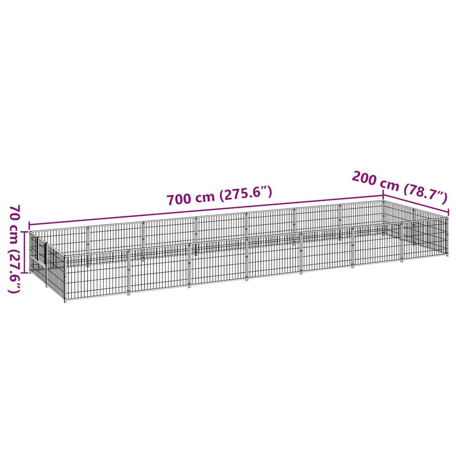Chenil Noir 14 m² Acier - 7