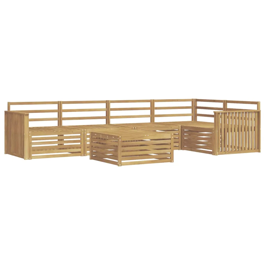 Ensemble de canapés d'extérieur 6 pc Blanc Bois d'Acacia Massif - 2