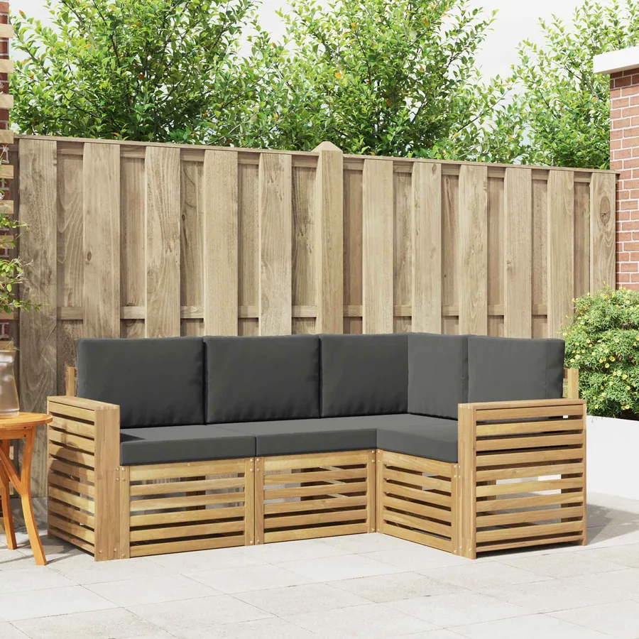 Ensembles de canapés 4 pcs Blanc et anthracite