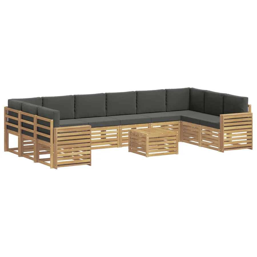 Ensemble de canapés d'extérieur 11 pcs Blanc et anthracite - 2