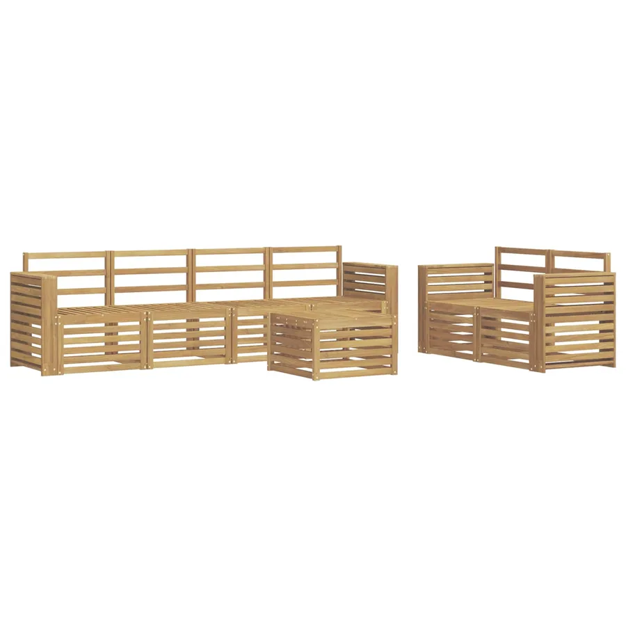 Ensemble de canapés d'extérieur 7 pcs Blanc - 2