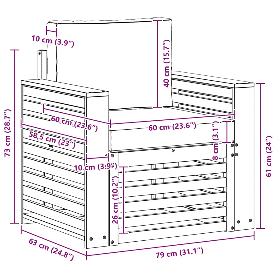 Ensemble de canapés d'extérieur Polyester Blanc - 8