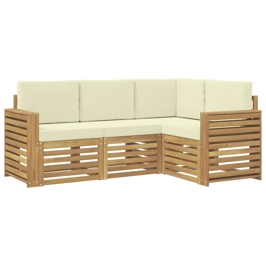 Ensembles de canapés 4 pcs Blanc et crème 191 x 132,5 x 73 cm - 2