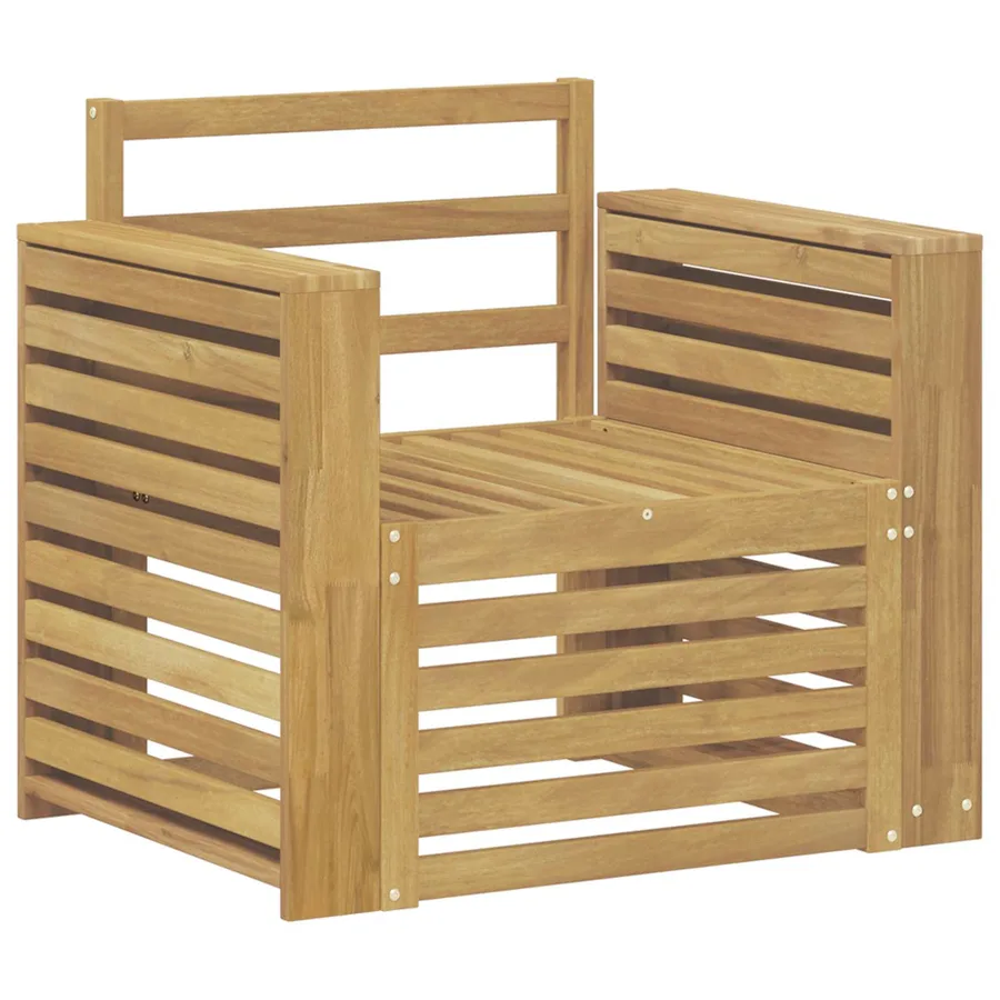 Ensemble de canapés d'extérieur Bois d'Acacia Massif Blanc - 2