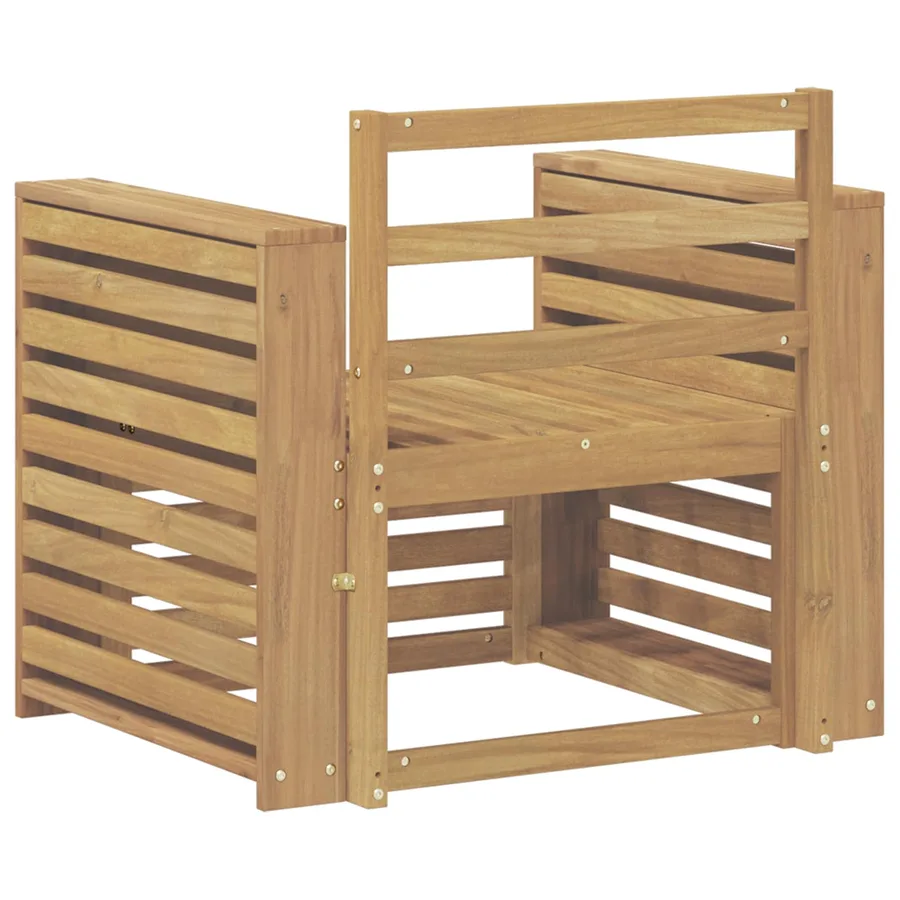 Ensemble de canapés d'extérieur Bois d'Acacia Massif Blanc - 5