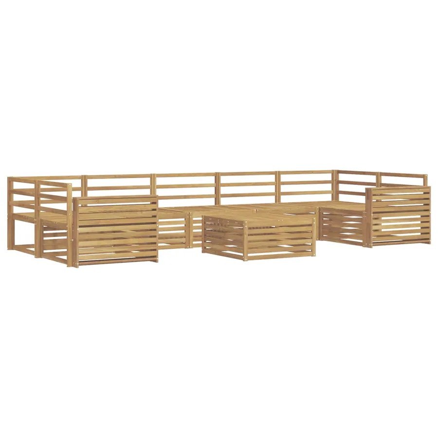 Ensemble de canapés d'extérieur 8 pc Blanc Bois d'Acacia Massif - 2