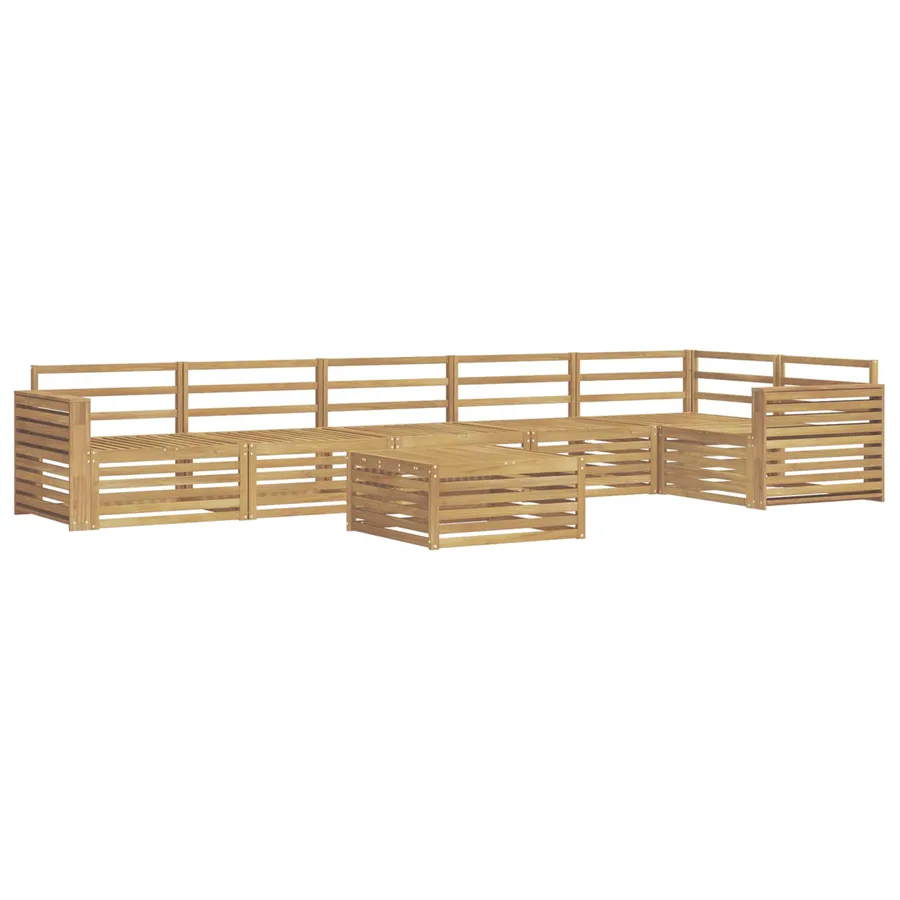 Ensemble de canapés d'extérieur 7 pc Blanc Bois d'Acacia Massif - 2