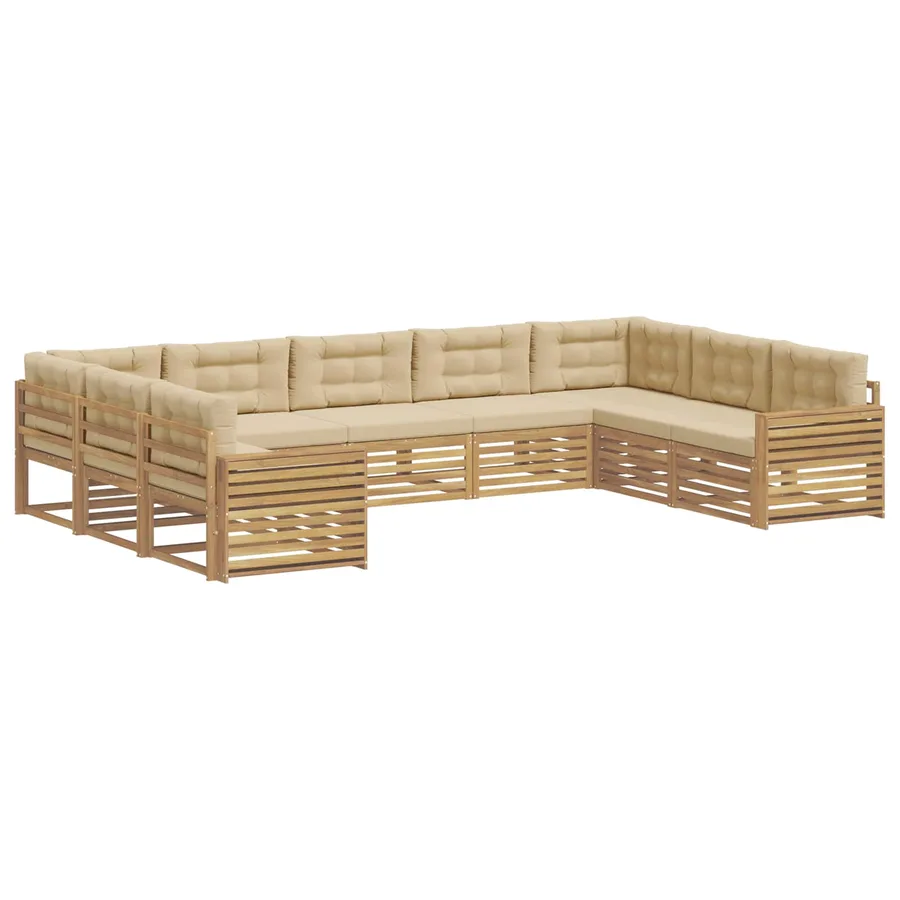 Ensemble de canapés d'extérieur 9 pc Blanc et Beige - 2
