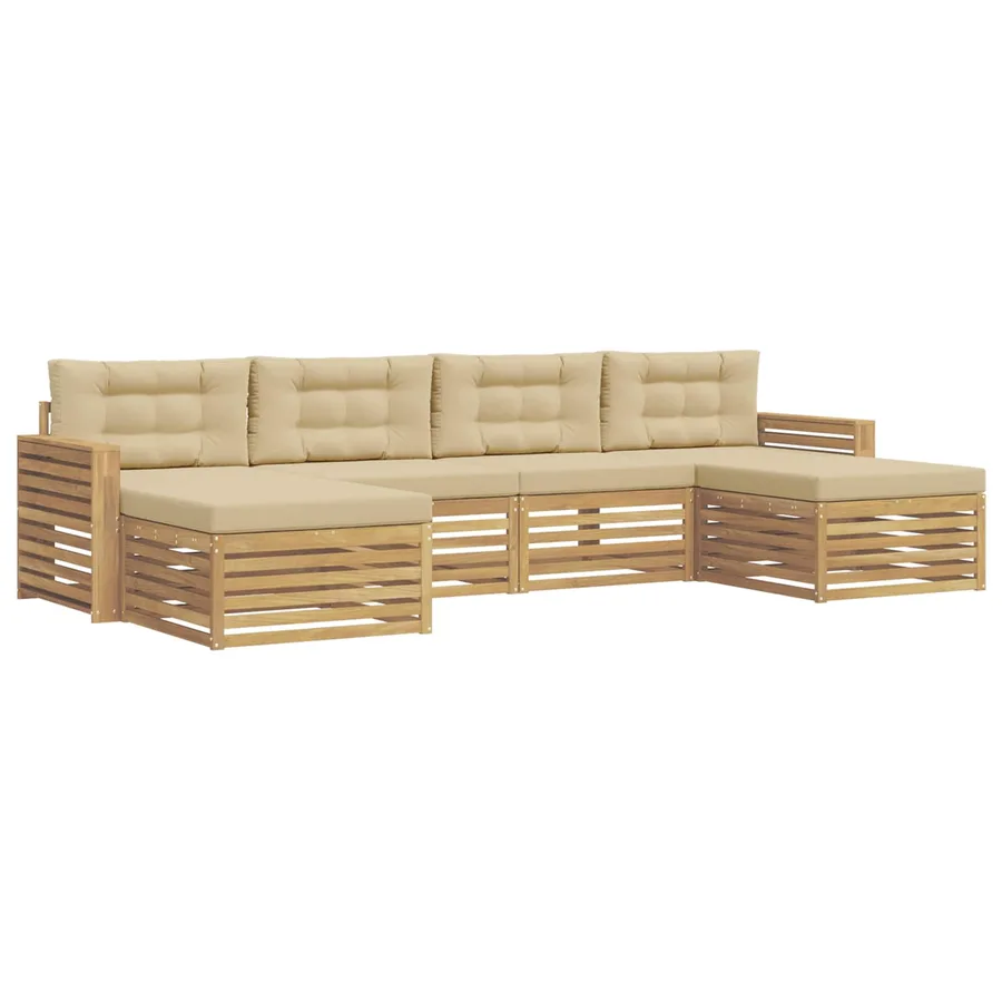 Ensemble de canapés d'extérieur 6 pc Blanc et Beige - 2