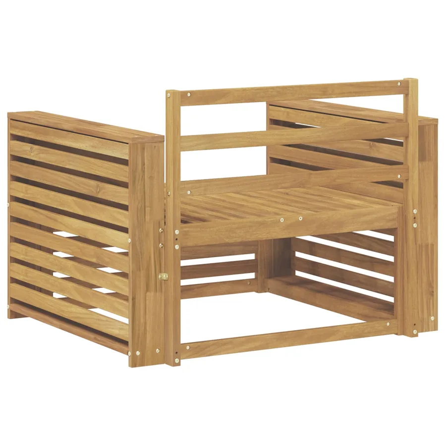 Canapé d’extérieur Bois d'Acacia Massif Blanc - 5