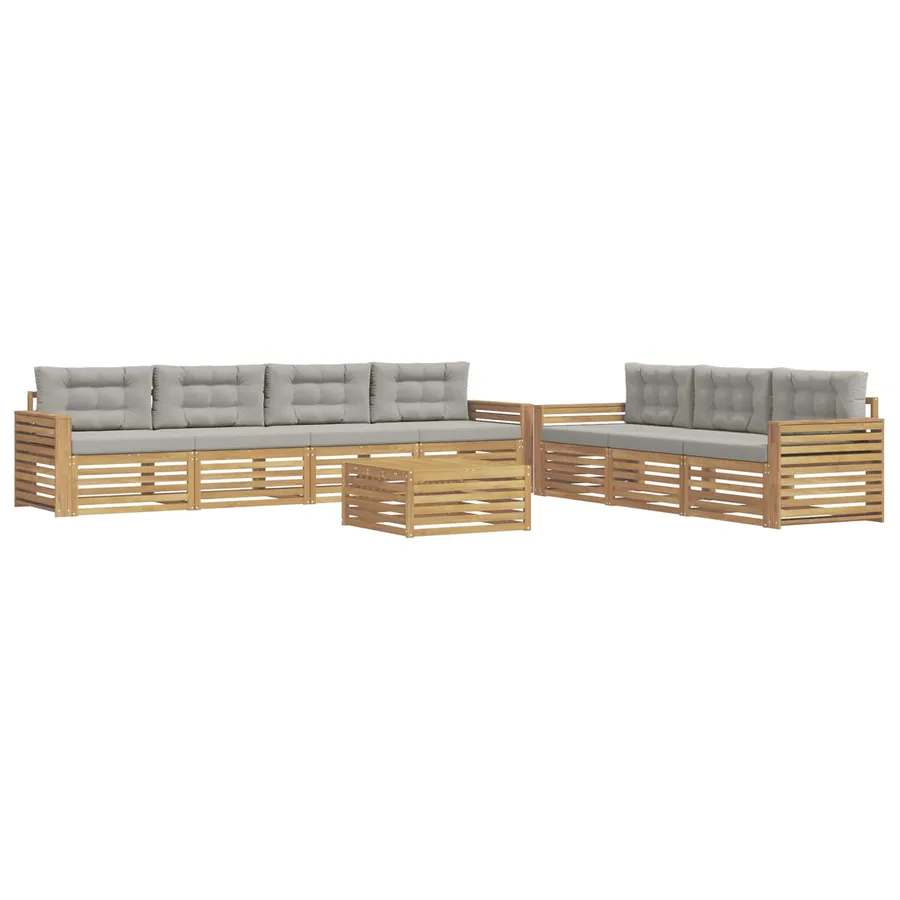 Ensemble de canapés d'extérieur 8 pc Blanc et gris clair - 2