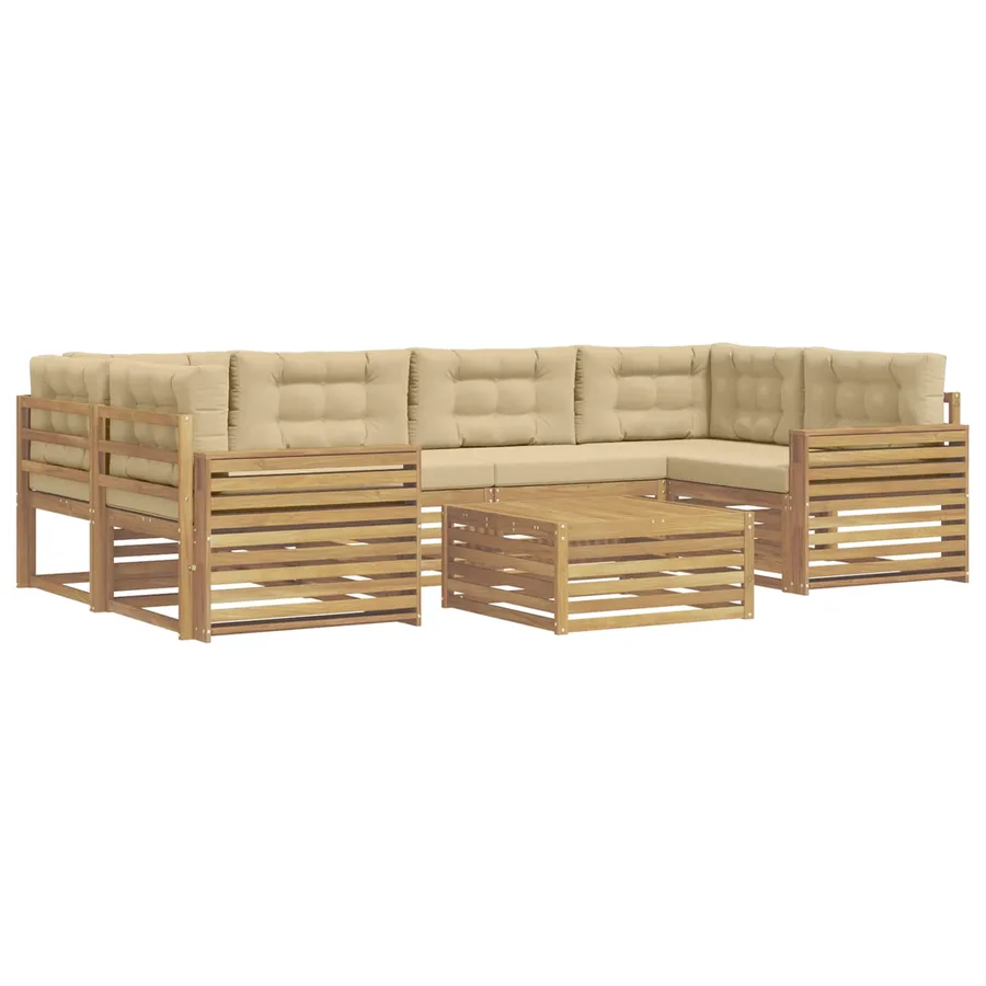 Ensemble de canapés d'extérieur 7 pc Blanc et Beige - 2