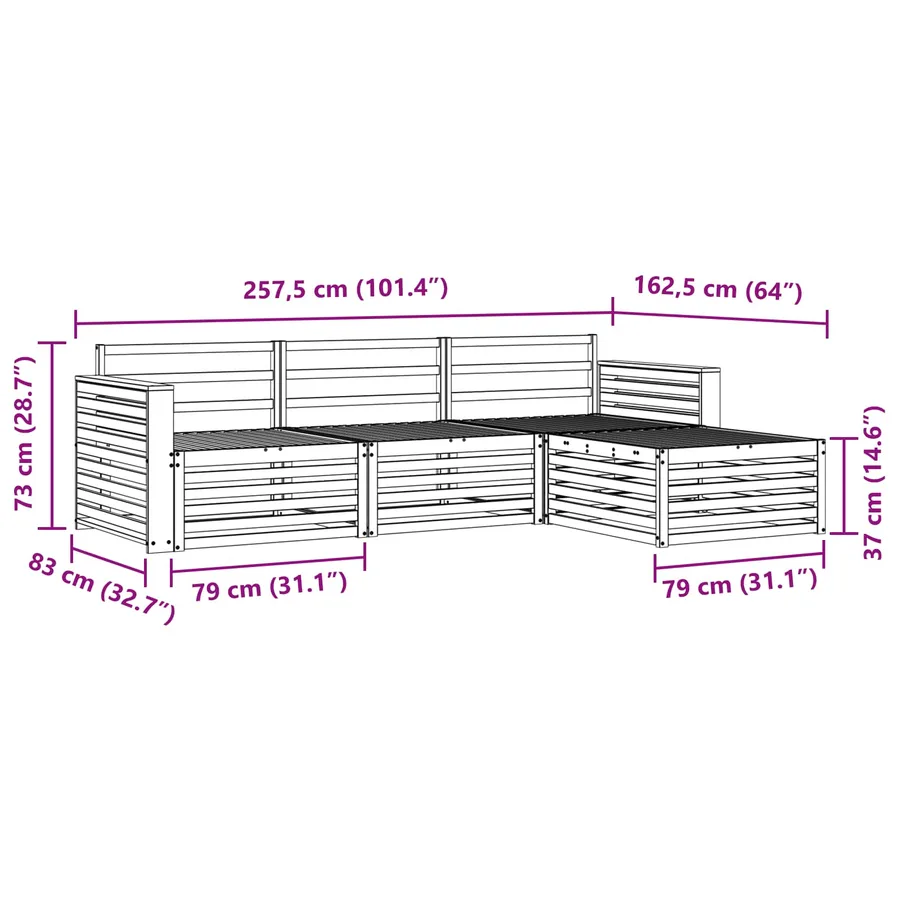 Ensemble de canapés d'extérieur 4 pc Blanc - 7