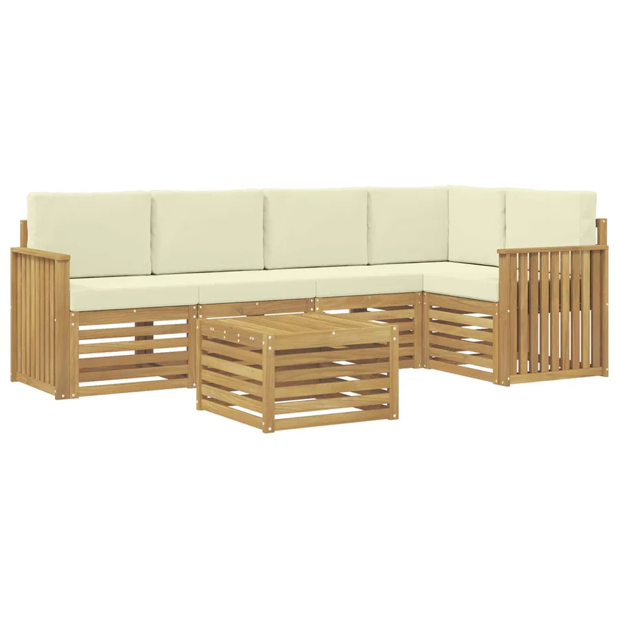Ensemble de canapés d'extérieur 6 pcs Blanc et crème - 2