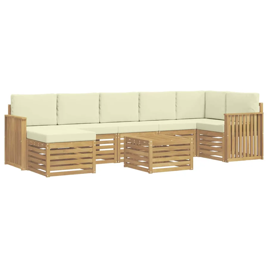Ensemble de canapés d'extérieur 8 pcs Blanc et crème - 2