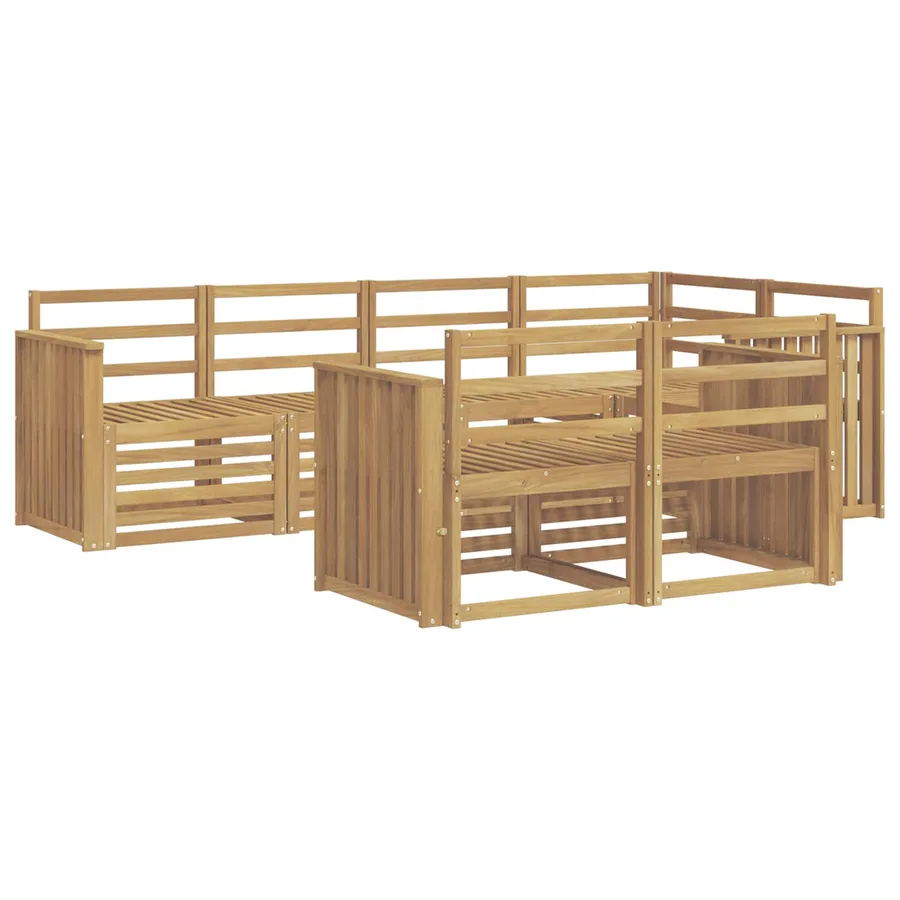 Ensemble de canapés d'extérieur 7 pcs Blanc 247 x 128,5 x 73 cm - 2