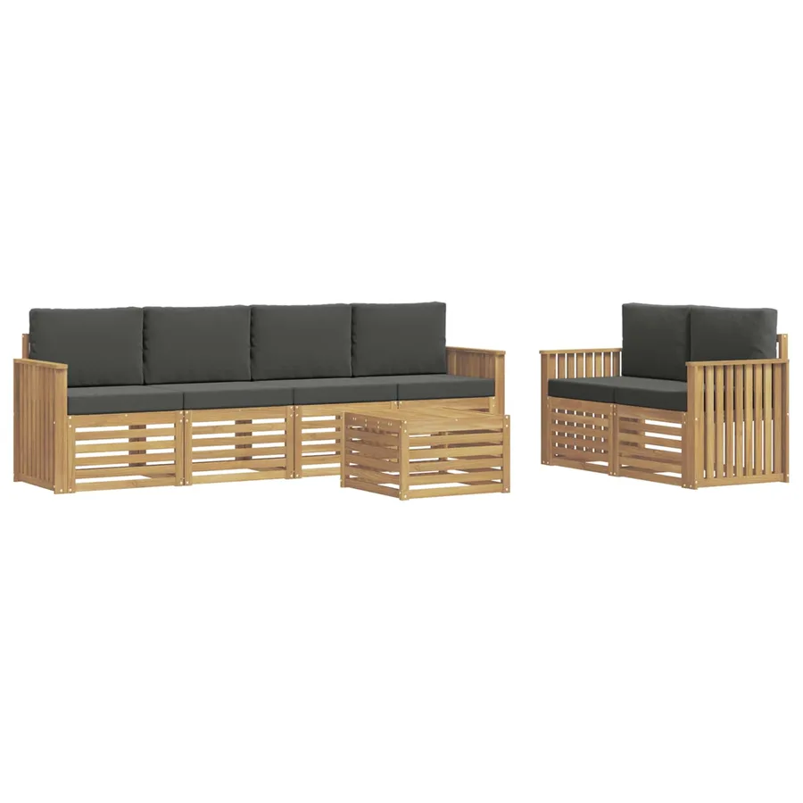 Ensemble de canapés d'extérieur 7 pcs Blanc et anthracite - 2