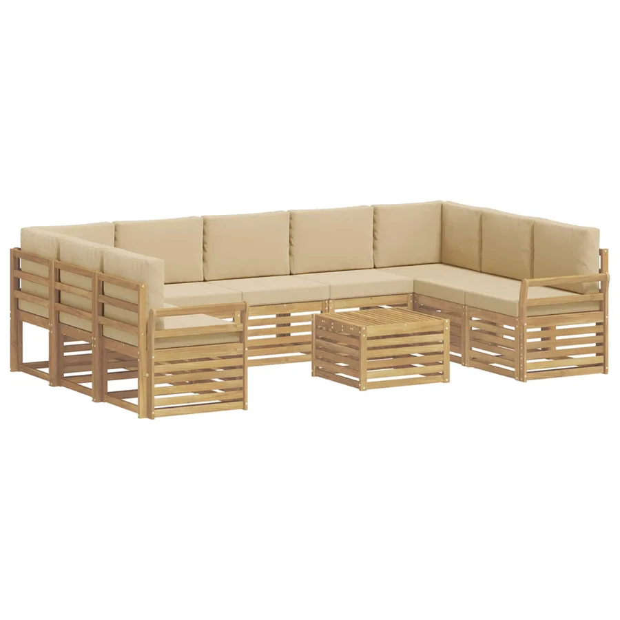 Ensemble de canapés d'extérieur 10 pcs Blanc et Beige - 2