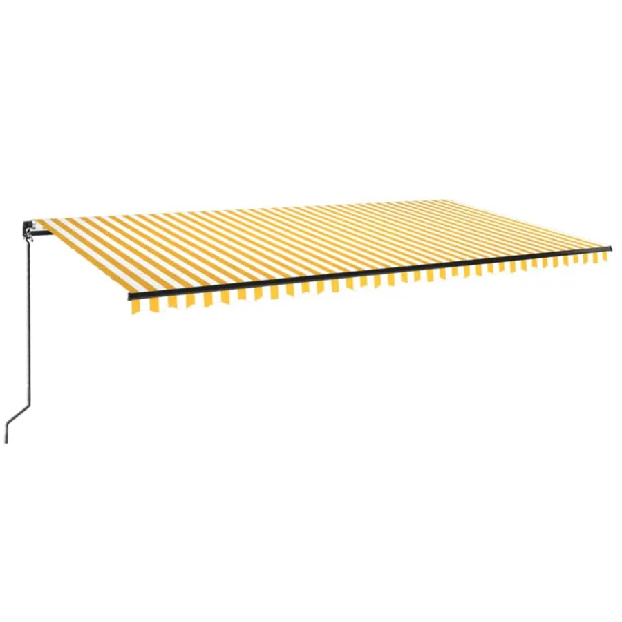 Auvent manuel rétractable 600x350 cm Jaune et blanc - 2