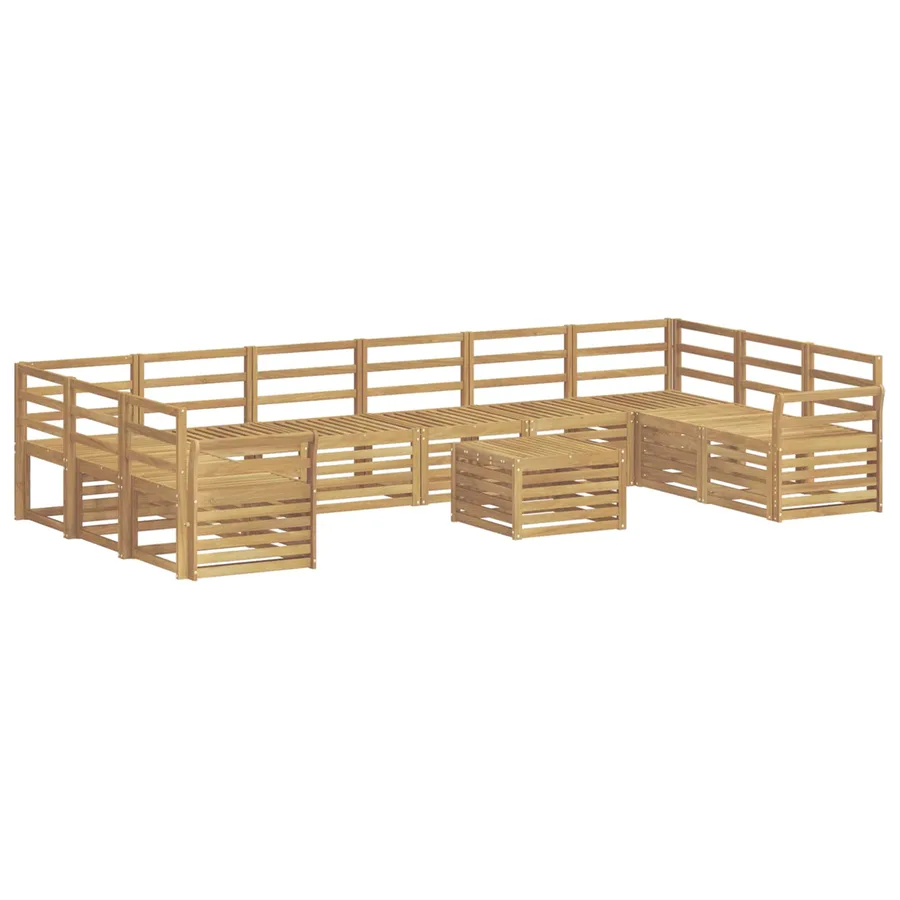 Ensemble de canapés d'extérieur 11 pcs Blanc 59 x 59 x 37 cm - 2