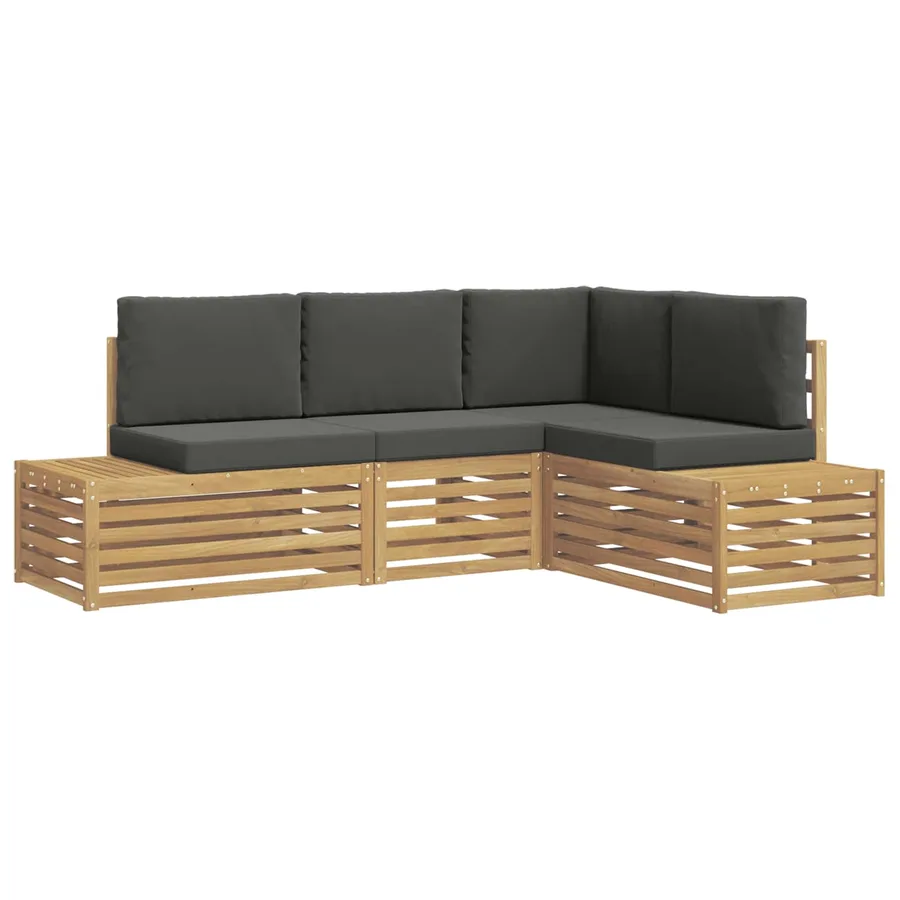 Ensemble de canapés d'extérieur 4 Pièce Blanc et anthracite - 2