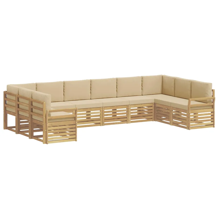 Ensemble de canapés d'extérieur 10 pcs Blanc et Beige - 2