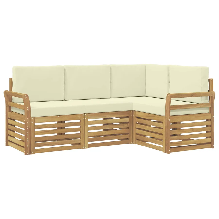 Ensembles de canapés 4 pcs Blanc et crème 190 x 130,5 x 73 cm - 2