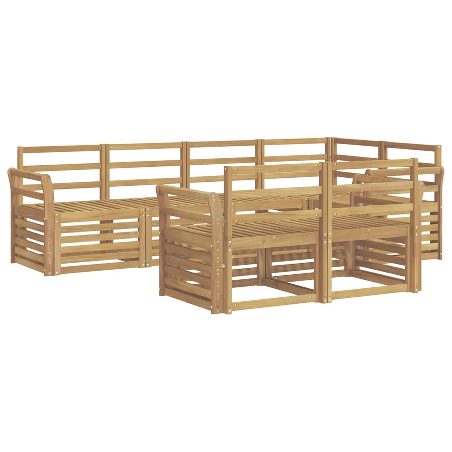 Ensemble de canapés d'extérieur 7 pcs Blanc 249 x 130,5 x 73 cm - 2