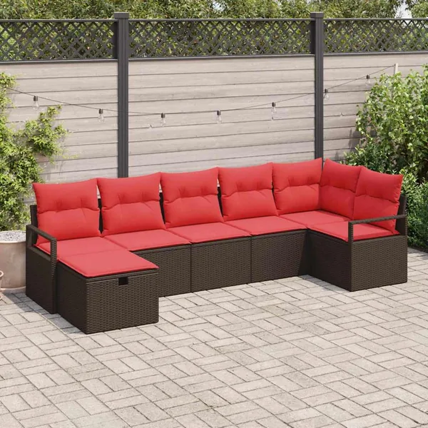 Ensemble de Canapés avec coussin 4 pcs polyrotin